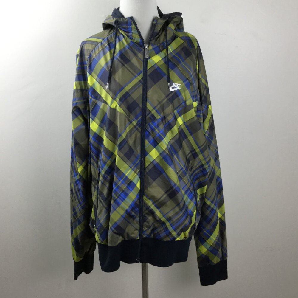 Nike Plaid Hooded Lightweight Jacket xl - Picture 2 of 9